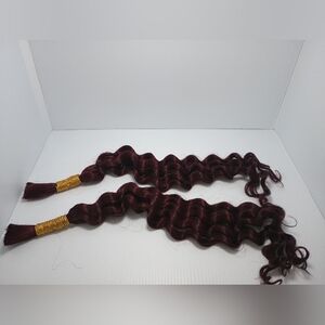 Arniholl Human Hair Deep Wave Braiding Extensions. #99j. 20in